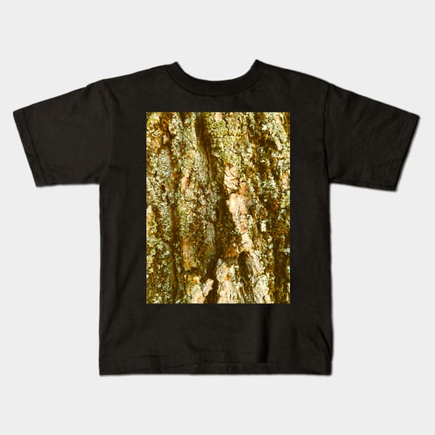 Macro Photo Of The Tree Trunk In A The Enchanted Forest Kids T-Shirt by colorful444